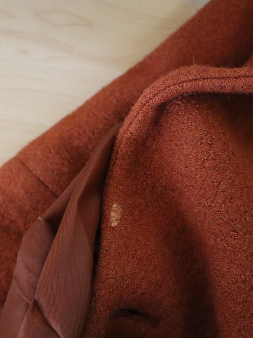 Talbots Woman Coat 14W Burnt Orange Wool Blend Oversized Collar Plus Size Warm - Picture 15 of 16